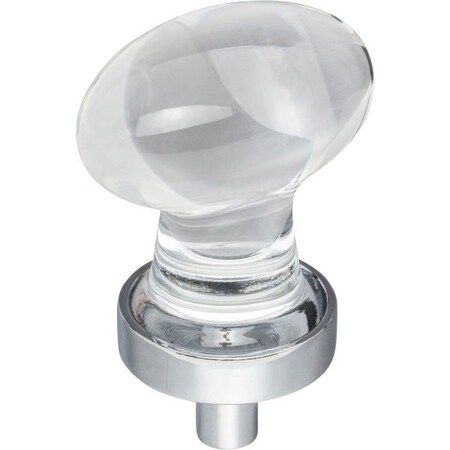 Jeffrey Alexander 1-1/4" Overall Length Polished Chrome Football Glass Harlow Cabinet Knob G110PC